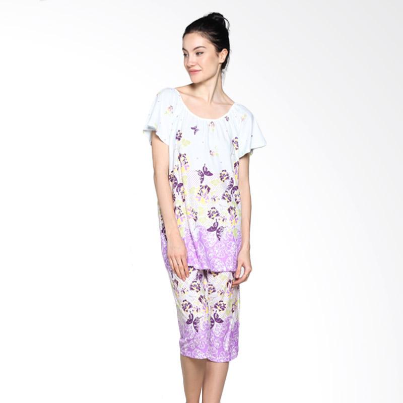 Felancy 078-PA1013 Print Flower Sleepwear Baju Tidur - Purple
