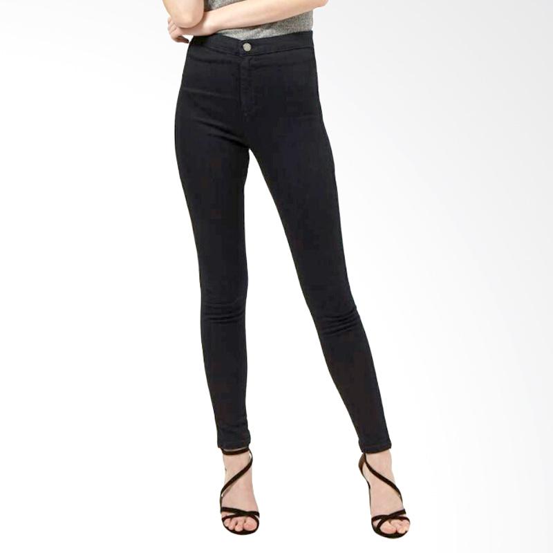 Underpego High Waist Jeans Celana Panjang Wanita - Hitam