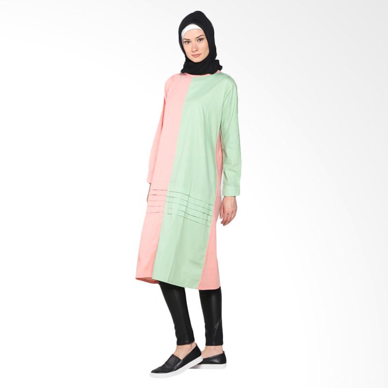 Chick Shop CO-75-02-Pe Unique Two Tone Tunic Muslim - Peach