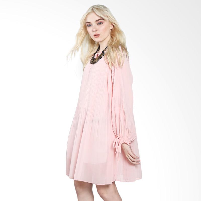 Papercut Fashion C28 Pleat Royal 6545 Midi Dress - Dusty Pink