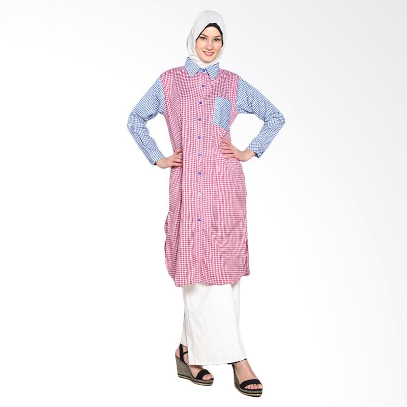 Chick Shop Simple Long Shirt CO-59-03-MB Baju Moslem - Red Blue