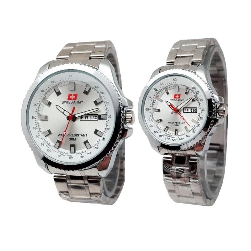 Swiss Army SAX008871009 Jam Tangan Couple - Silver White
