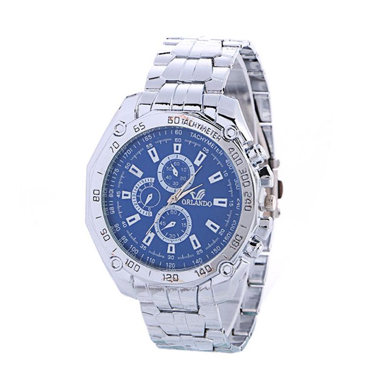 Jual Fashion Man Watch Orlando Tachymeter Jam Tangan Pria Blue
