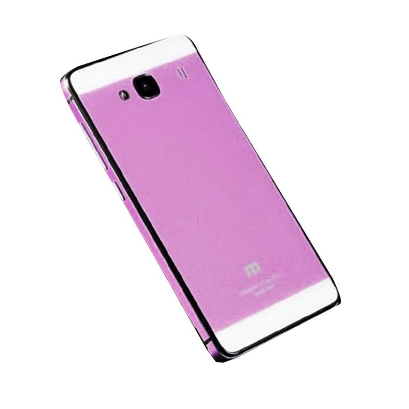 Jagostu Back Door Glass Hardcase Casing for Xiaomi Redmi 2 Prime - Pink
