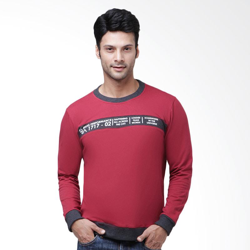 RA Jeans Mens Harry Sweater RAM.6.151R.LS Sweater - Merah