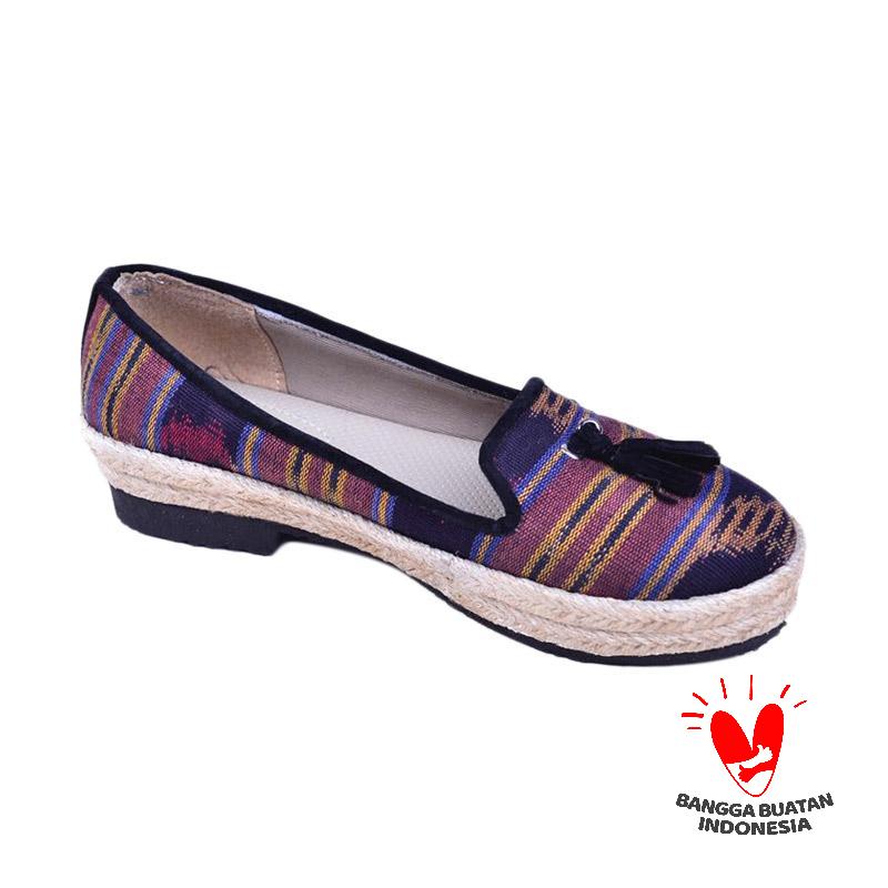 d.a.t Handmade Indonesia Khansa Tassel Slip On Shoes - Stripe Black