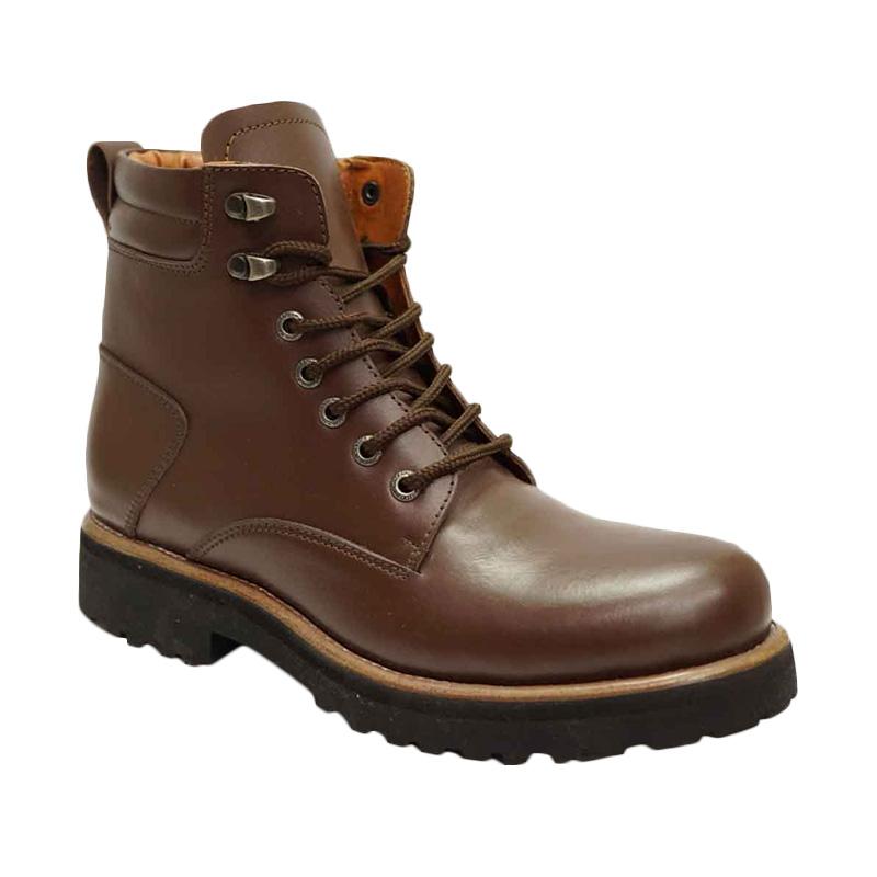 Dr.Faris Footwear 4050B Premium High Boots Sepatu Pria - Brown