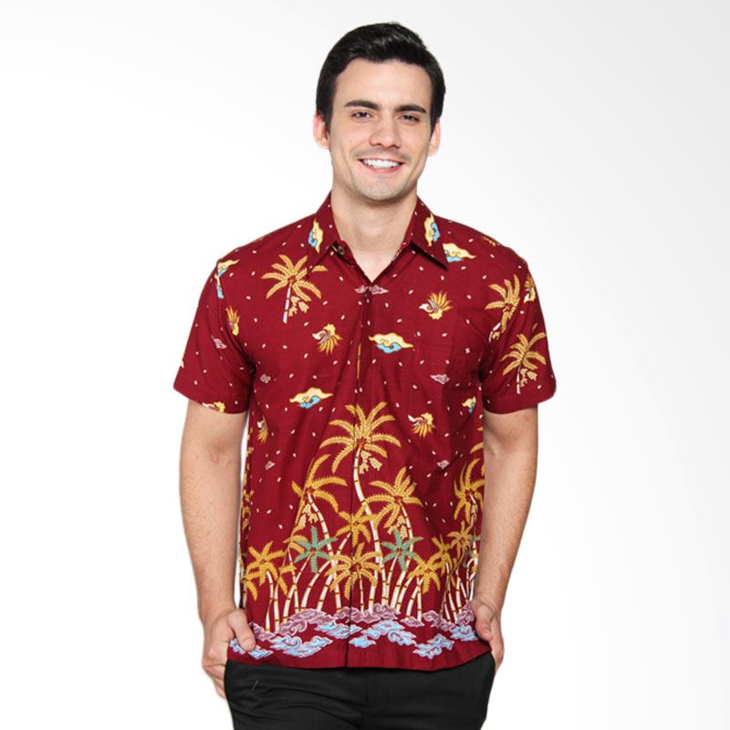 Batik Waskito Cotton Short Sleeve Shirt - Red [HB 31881]