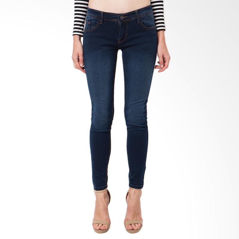 Nuber Dahlia Ladies Soft Jeans Fit Spray Stretch - Navy Gold