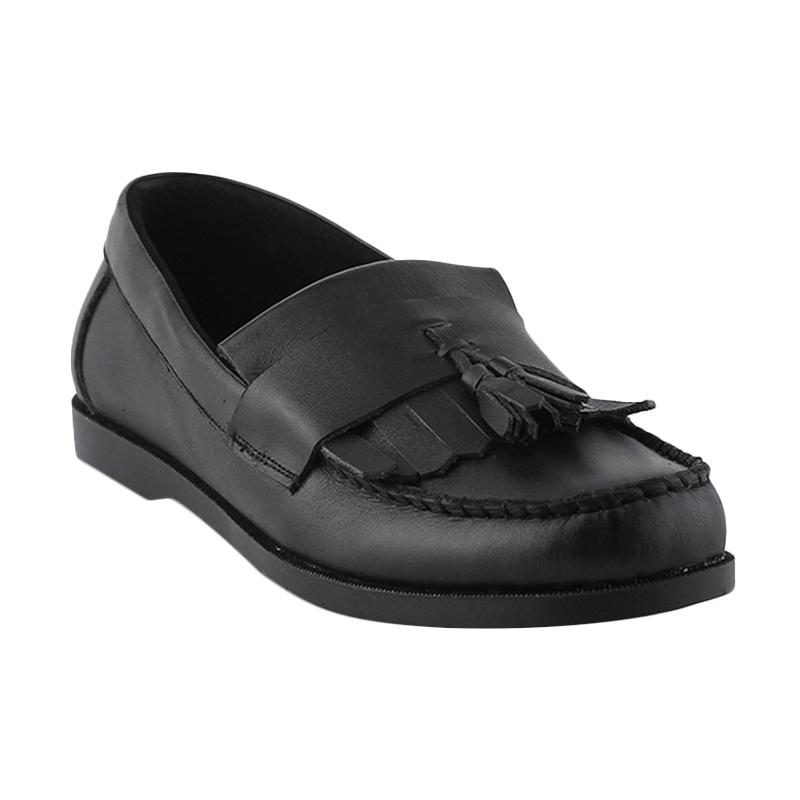 Eclipse 7 Lyon Leather Loafer Tassel Fringe Men Shoes - Black