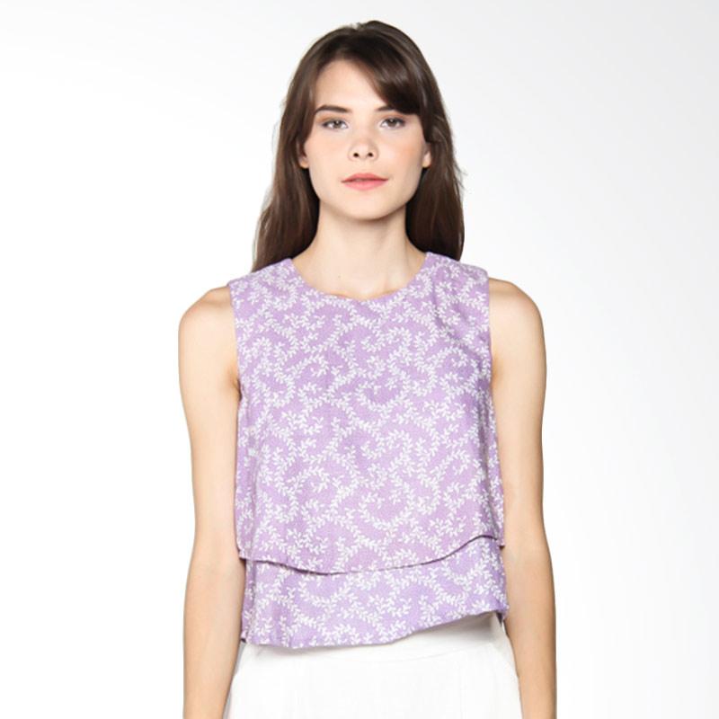 Karya Batik Simple Layer Top SLT Blouse Wanita - Ungu