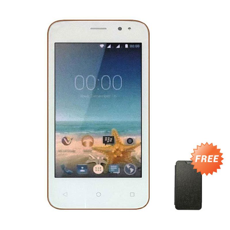 Advan vandroid S4T Smartphone - Gold [4 GB/ 512 MB] + Free Flipcover Hitam