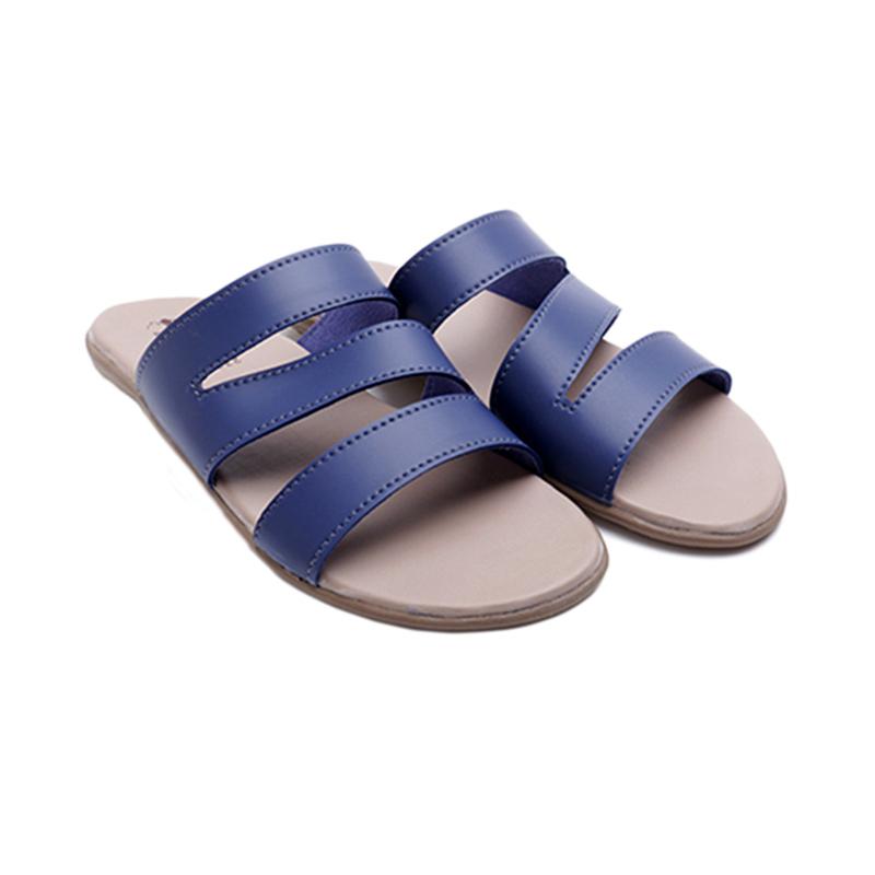 Dr.Kevin 27329 Ladies Flat Sandals Pu Leather Sandal Wanita - Blue