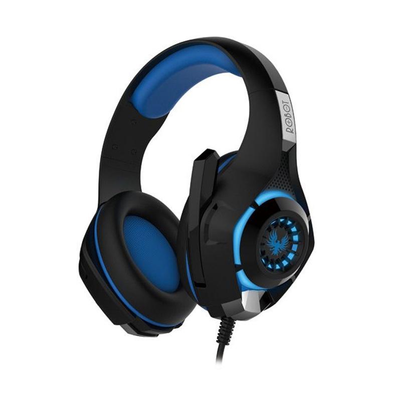 Robot RH P08 Stereo HiFi Gaming Wired Headset with Light Blue