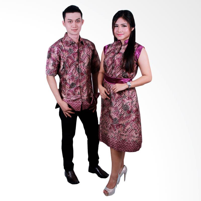 Batik Putri Ayu Solo SRD 50 Semisutra Batik Sarimbit Dress - Ungu