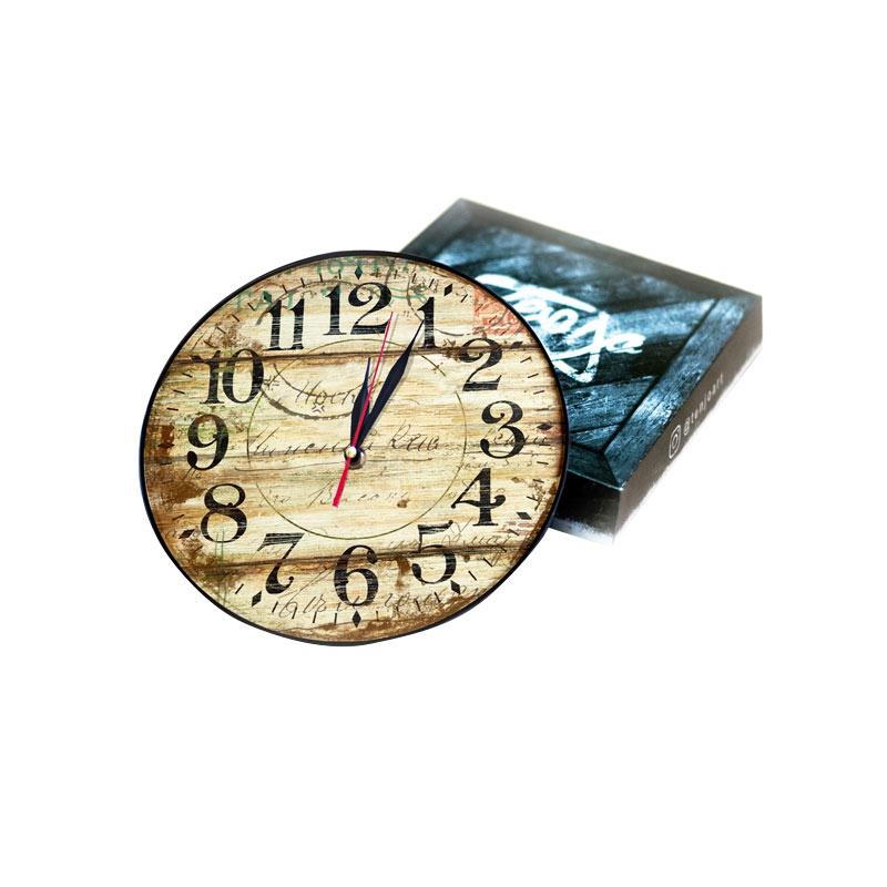 12 Cm Vintage Colorful Style Round Digital Kayu Jam Dinding (Multicolor)-Intl.