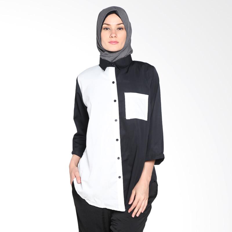 Chick Shop Simple Shirt CO-90-01-HP Tunik Muslim - Black White