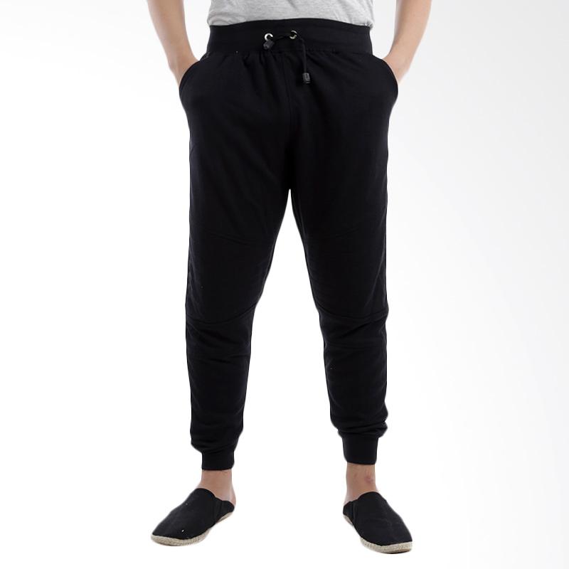 Jogger Terry Replica 135D2 Celana Training Panjang Pria - Hitam