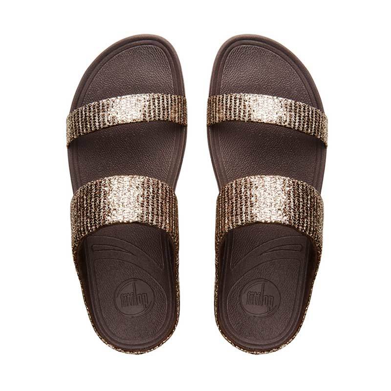 Fitflop Lulu Superglitz Slide Womens Sandals - Copper