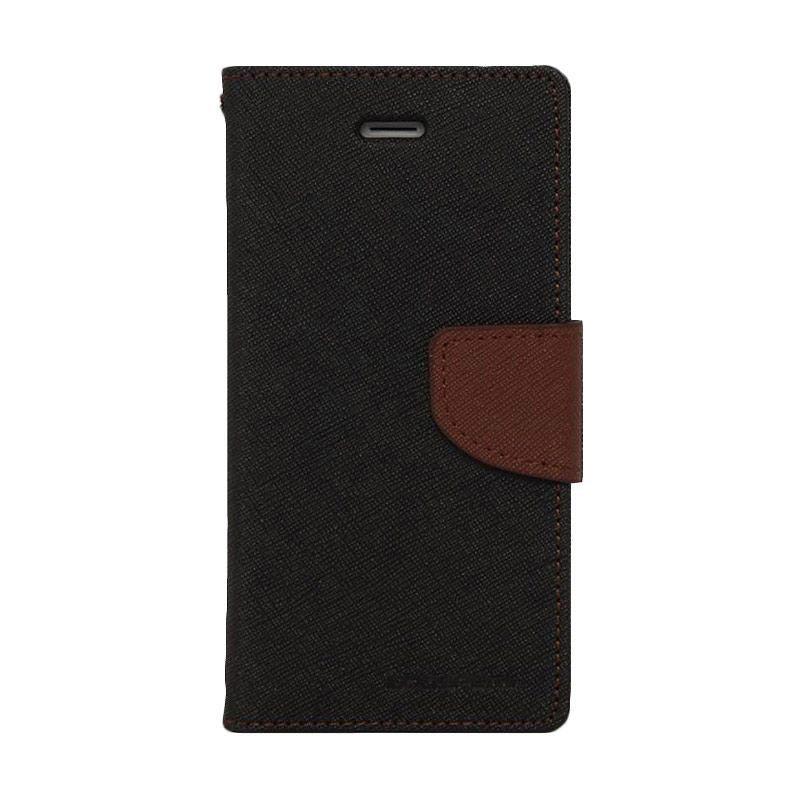 Jual Mercury Fancy Diary Casing for Samsung Galaxy Alpha G850 - Hitam Coklat Online - Harga