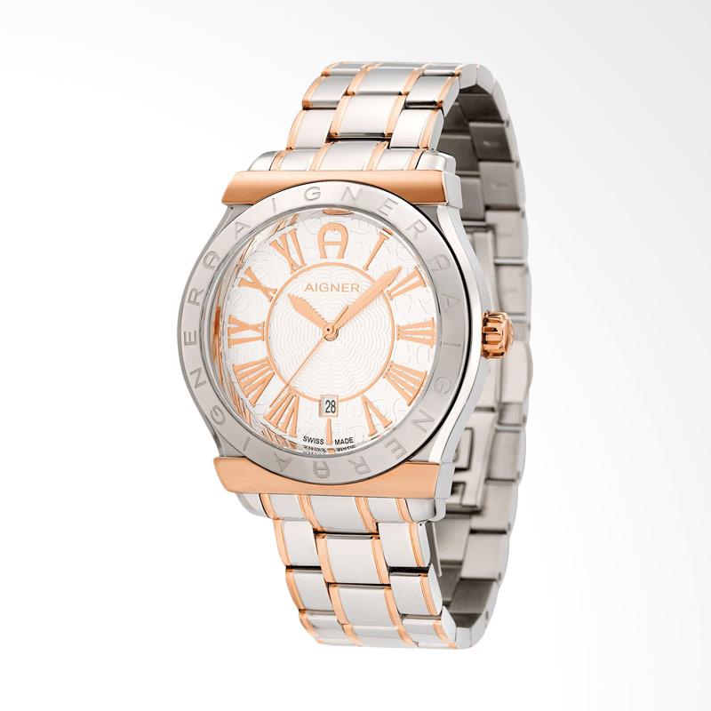 Aigner Bolzano Stainless Jam Tangan Pria - Silver Rose Gold [A24133]
