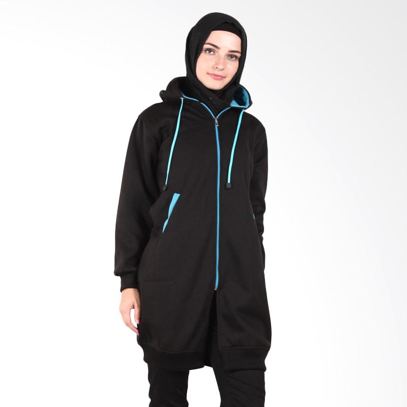 Hijacket Outwear HJ015 Jaket Muslim Wanita - Black Turquoise