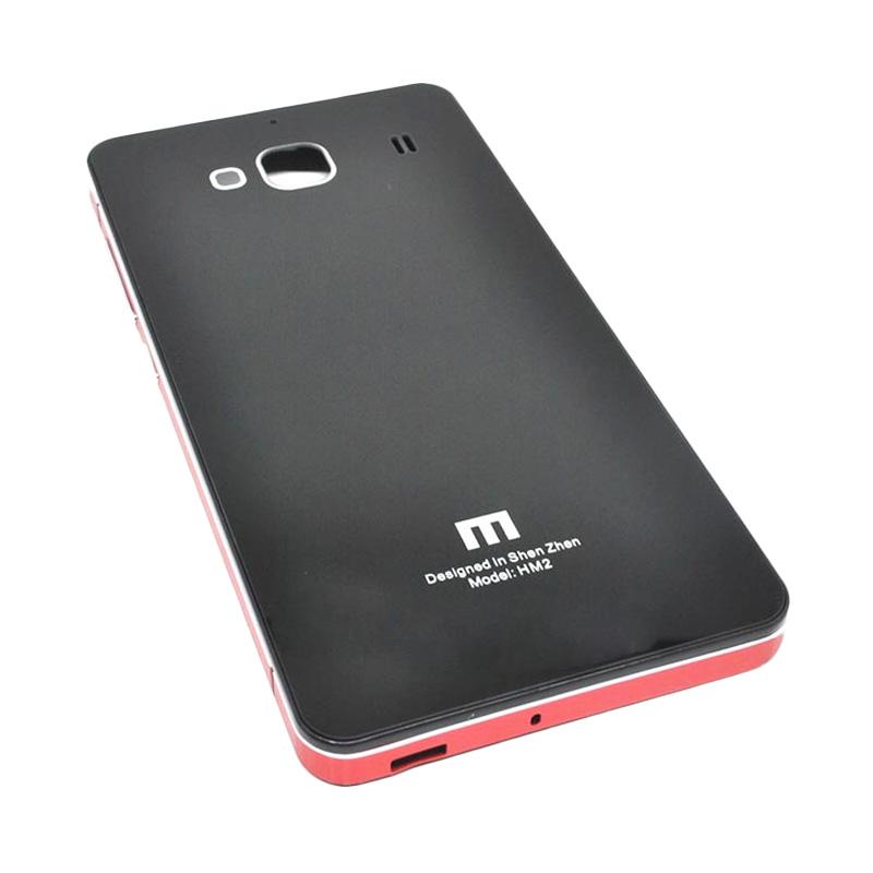 Jual JAGOSTU Back Door Glass Hardcase Casing for Xiaomi Redmi 2 Prime - Black Red Online