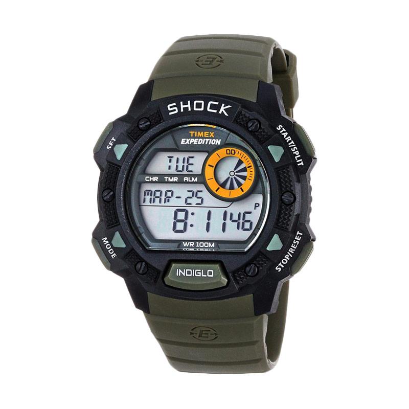 Timex Expedition Base Shock Jam Tangan Pria Sport - Black Green