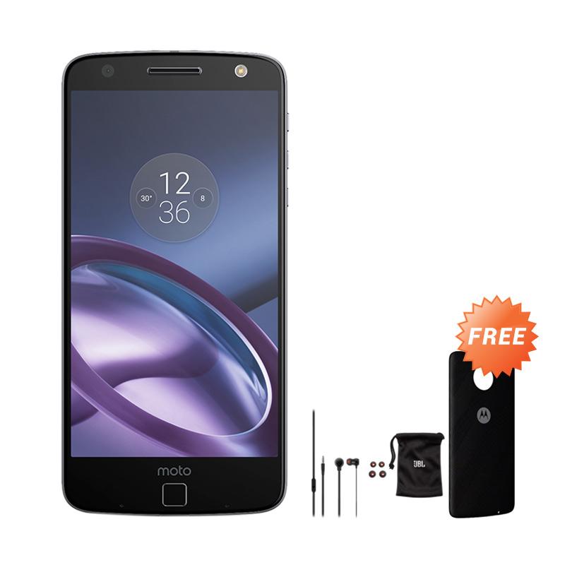 Motorola Moto Z Smartphone - Black [64GB/ 4GB] + Free Earphone JBL T280 + Style Shell