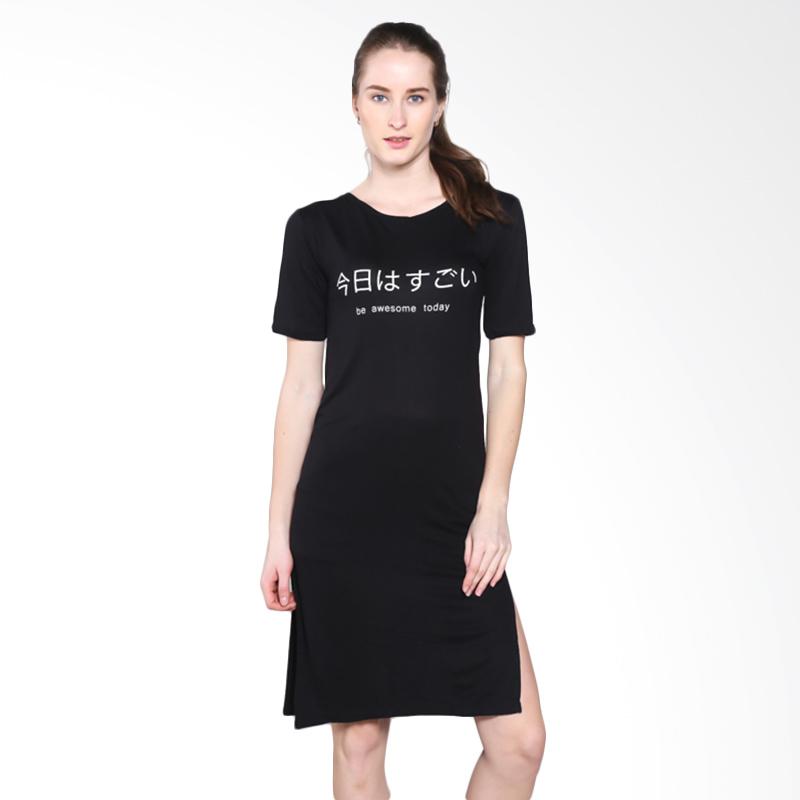 Third Day Ladies LT238 Slit Be Awesome Today Dress - Black