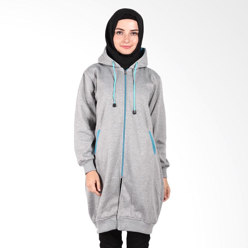 Hijacket Outwear HJ011 Jaket Muslim Wanita - Grey Turquoise