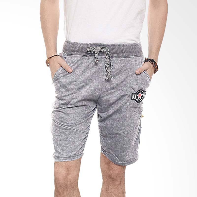Jfashion Cropped Men's Jogger Pants Celana Pria - Star Abu Muda