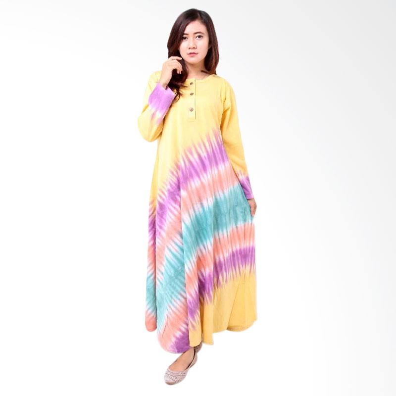 Batik Distro BA8005 Longdress Wanita Combed Panjang - Kuning