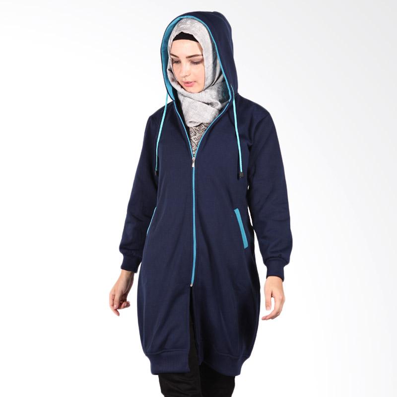 Hijacket Outwear HJ002 Jaket Muslim Wanita - Navy Turquoise