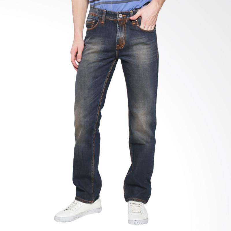 LGS Men Detail Whisker Slim Fit Jeans Long Pants - Biru Abu [JSF.292.P002.A135.C]