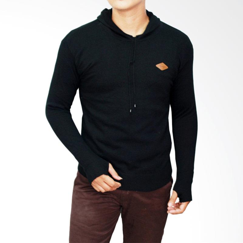 Gudang Fashion SWE 590 Baju Hangat Rajut Sweater Pria - Black