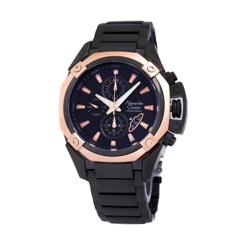 Spek Harga Alexandre Christie 6225 Jam Tangan Pria - Hitam Rosegold Terbaru