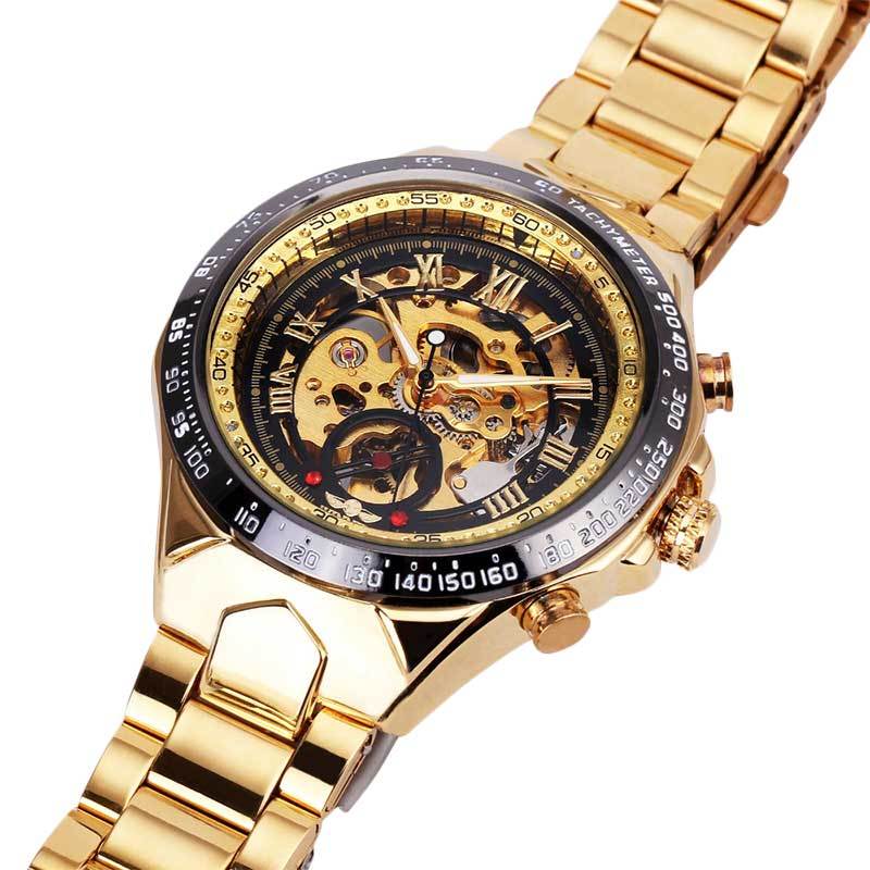 Winner Automatic Round Watch Automatic Jam Tangan Pria - Gold