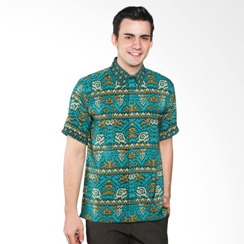 Batik Waskito HB 10542 Dobby Silk Short Sleeve Shirt - Green