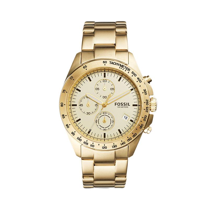 Fossil Sport 54 Chronograph Watch Jam Tangan Pria CH 3037 - Gold Tone