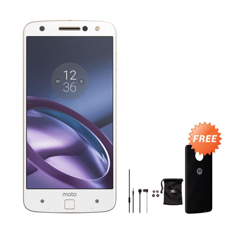 Motorola Moto Z Smartphone - White [64GB/ 4GB] + Free Earphone JBL T280 + Style Shell