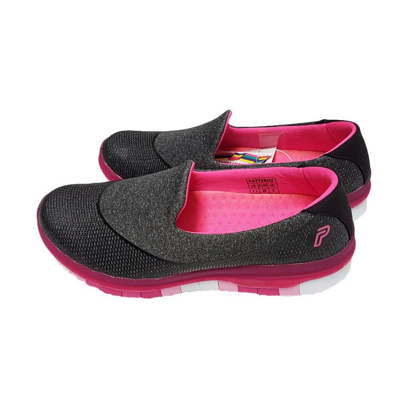 Patternz Super Flex Slip On Sepatu Wanita - Black Fuschia