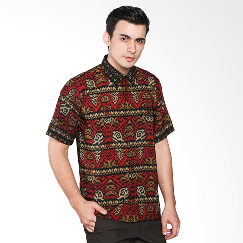 Batik Waskito HB 10542 Short Sleeve Dobby Silk Man Shirt - Red