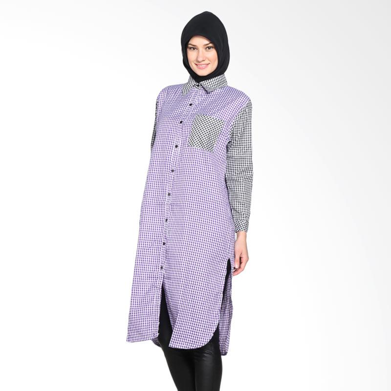 Chick Shop Simple Long Shirt CO-59-04-UH Baju Moslem - Purple Black
