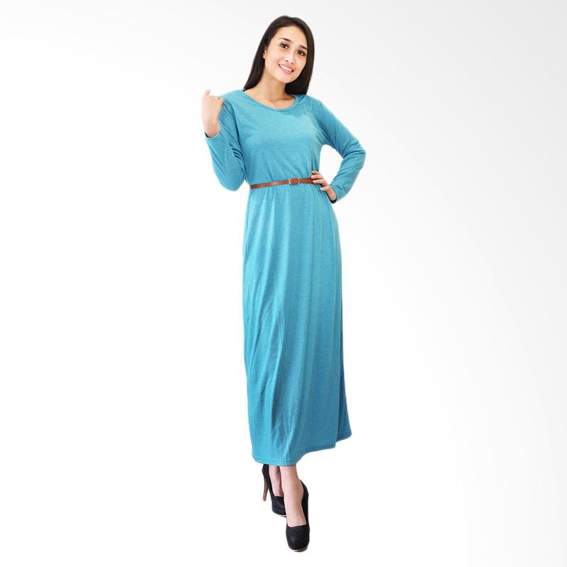 Jfashion Simpel Elegan New Long Dress Maxi - Cassandra Biru muda