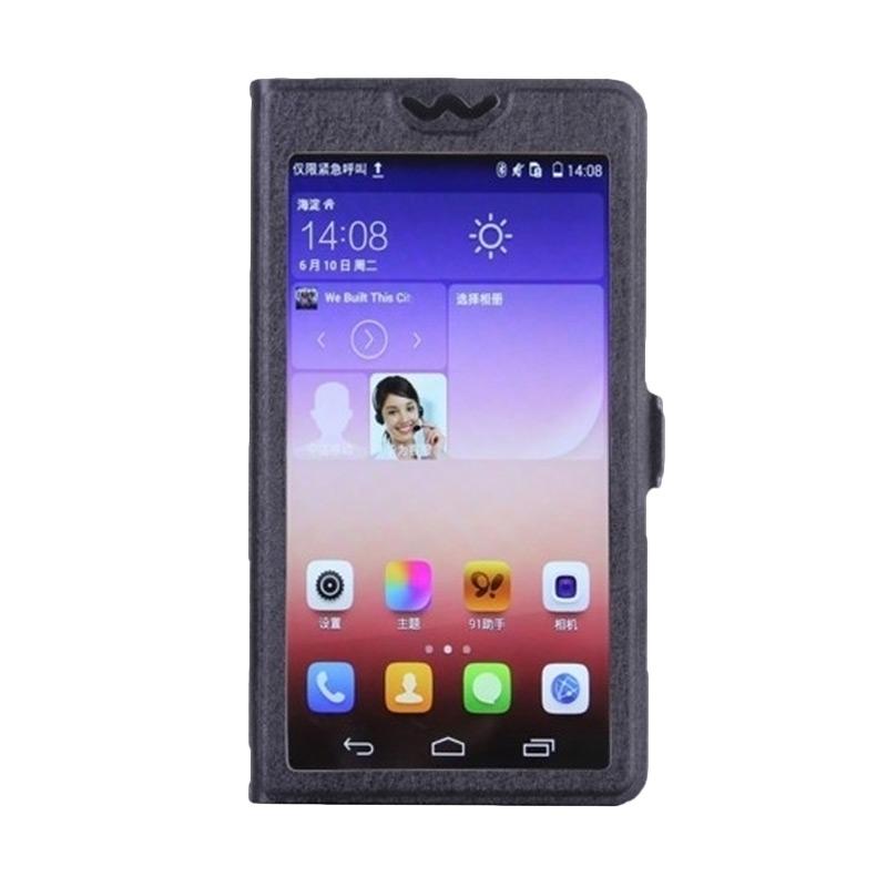 Beli OEM Full Screen Flip Cover Casing for Motorola Moto E3 Power Hitam .