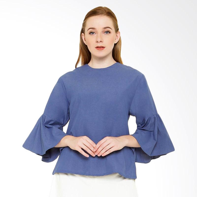 Magnificents Ladies BSBBLU17 Bell Sleeve Blouses - Blue