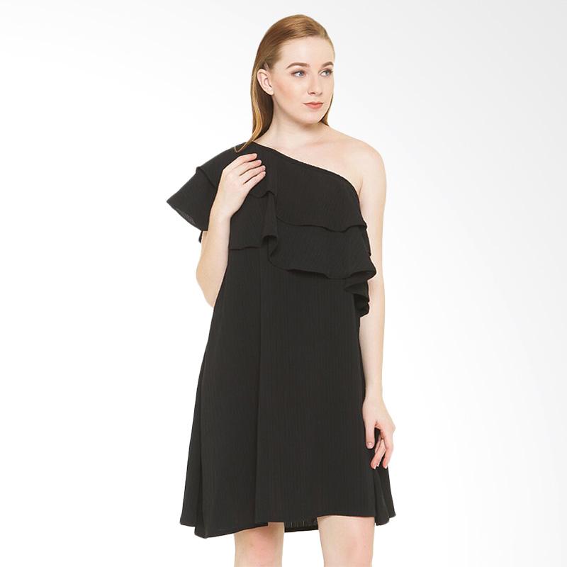 Magnificents Ladies OSDBLK17 One Shoulder Dress - Black