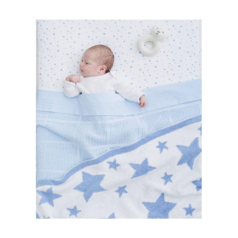 Blue Mothercare Cellular Moses/Crib Blanket 