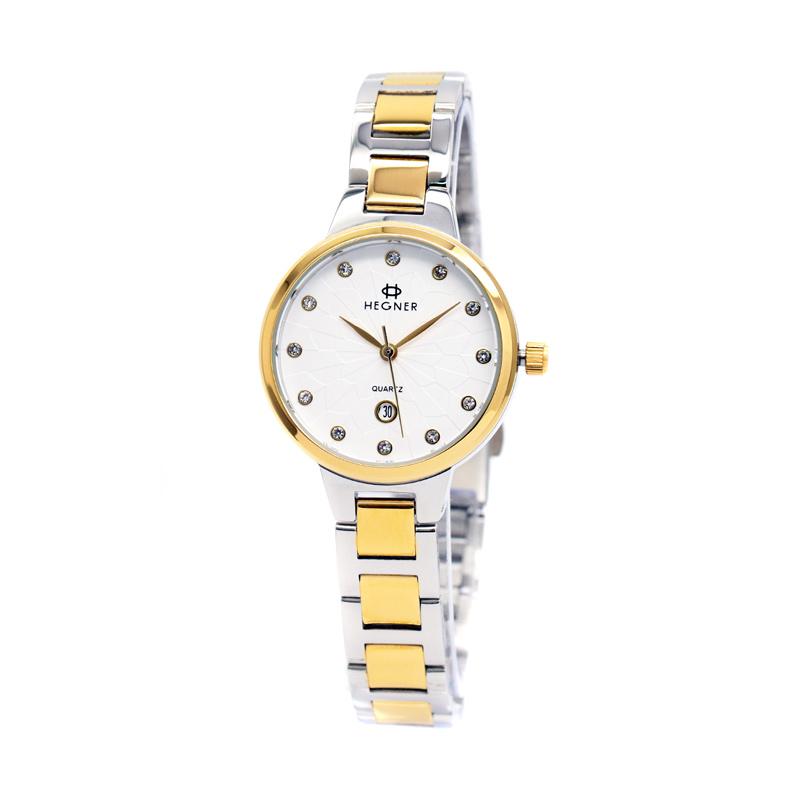Hegner HGR500 Stainless Strap Jam Tangan Wanita - Putih Gold